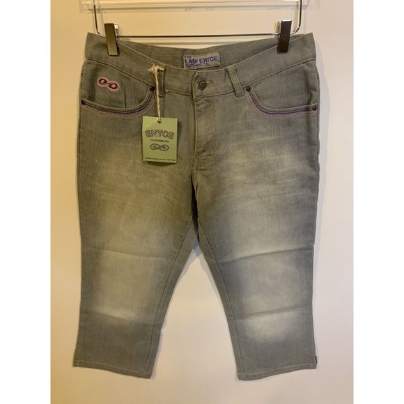 Lady Enyce NWT Light Wash Capri Women’s SZ 32x23 Vintage 90s Denim Jeans - Picture 1 of 5